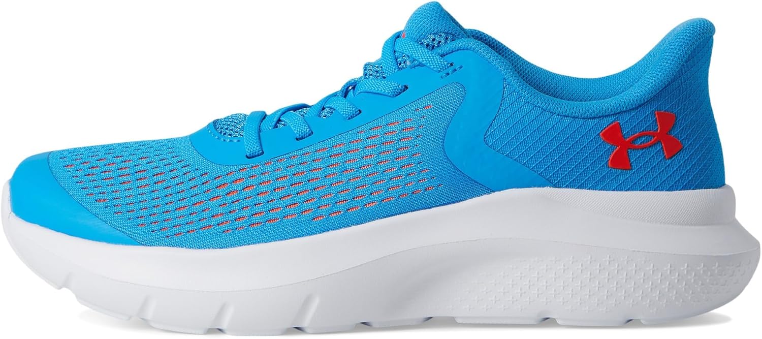 Кроссовки Under Armour Boys Pre School Rogue 4 с альтернативной шнуровкой, (428) Electric Blue/Ares Red/Ares Red — фото 4