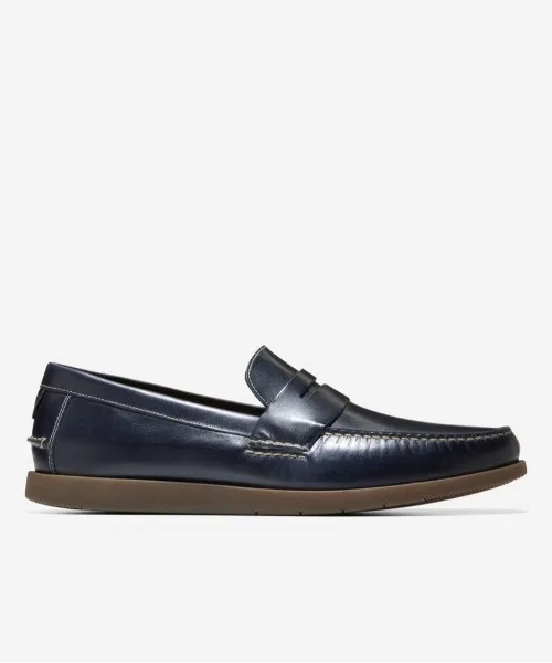 Мужские кожаные лоферы COLE HAAN тёмно-синие