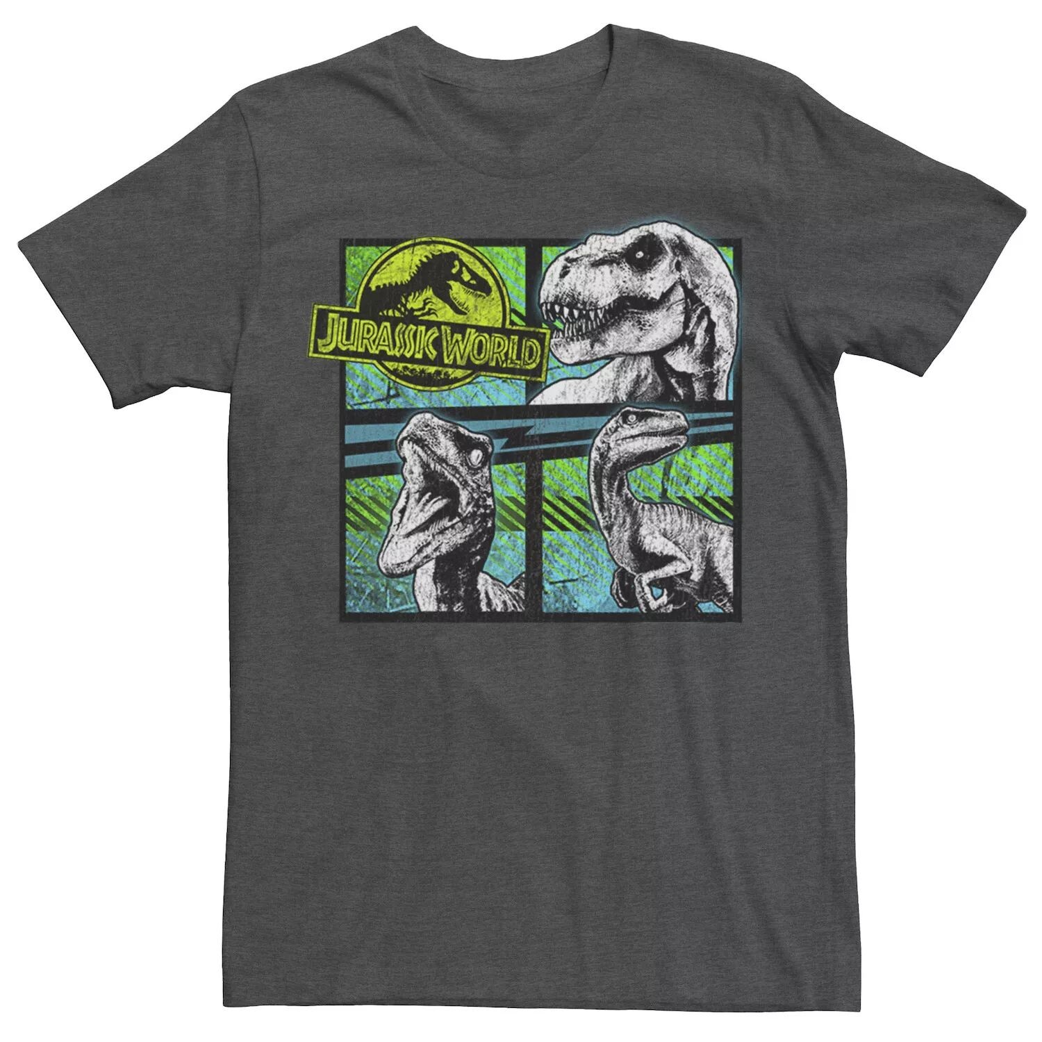 

Мужская футболка Jurassic World Dinosaurs Group Of 3 с неоновой графикой Licensed Character