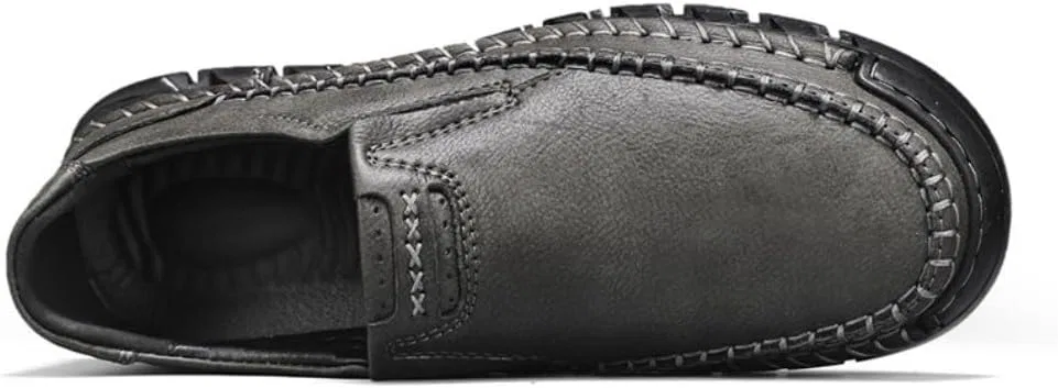 Лоферы кожаные Mens Loafers, серый Adornosbt — фото 4