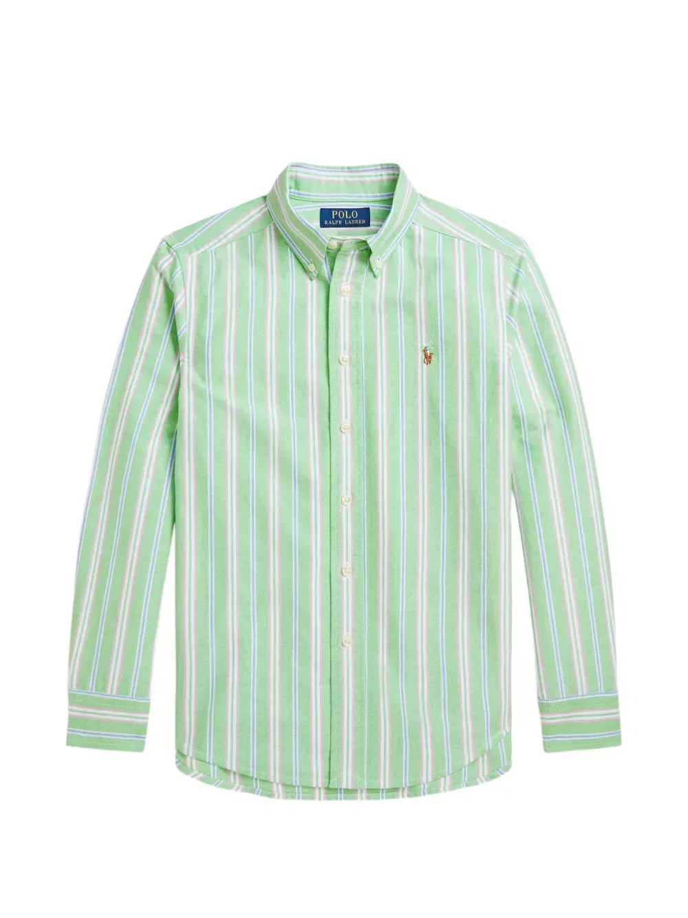 Полосатая рубашка на пуговицах Polo Ralph Lauren Kids, зеленый