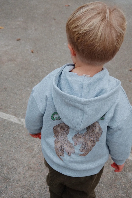 

Детская хлопковая толстовка LOU SWEAT ZIP HOOD OCS Konges Sløjd, серый