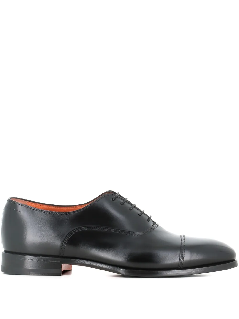 

Дерби с закрытой шнуровкой и носком с прострочкой Santoni, черный
