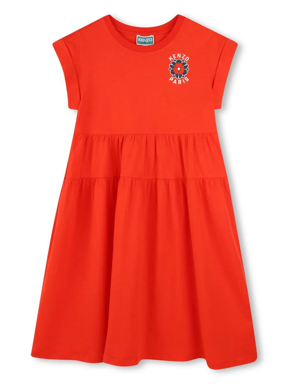

Платье с логотипом Kenzo Kids, красный