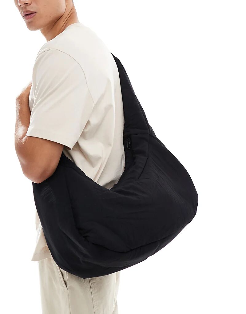 

Сумка-слинг Jack & Jones большого размера через плечо черного цвета