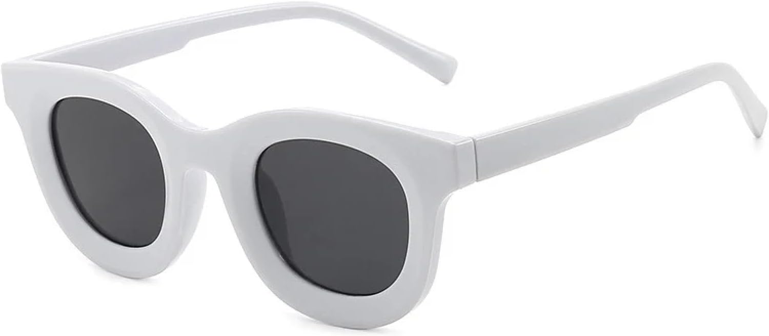 

Популярные модные круглые разноцветные женские солнцезащитные очки в стиле ретро, ​​модные желейные очки с защитой от УФ-излучения UV400 для мужчин HHZZYVY, White Gray