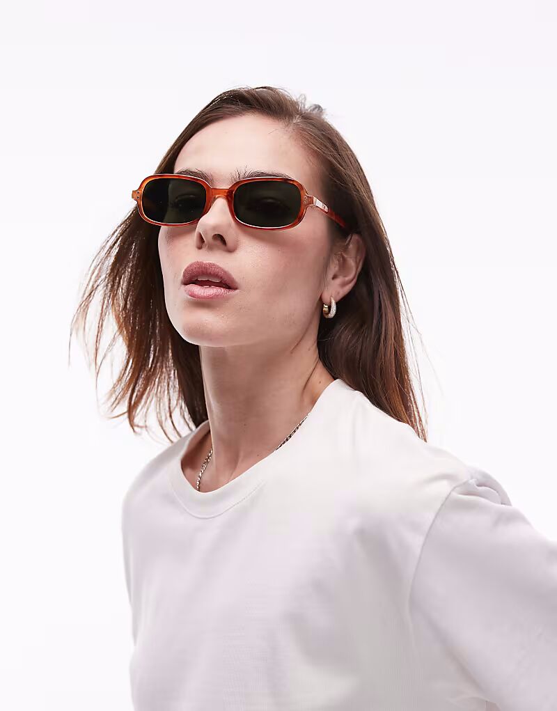 

Солнцезащитные очки Topshop Madeira в круглой оправе молочного цвета