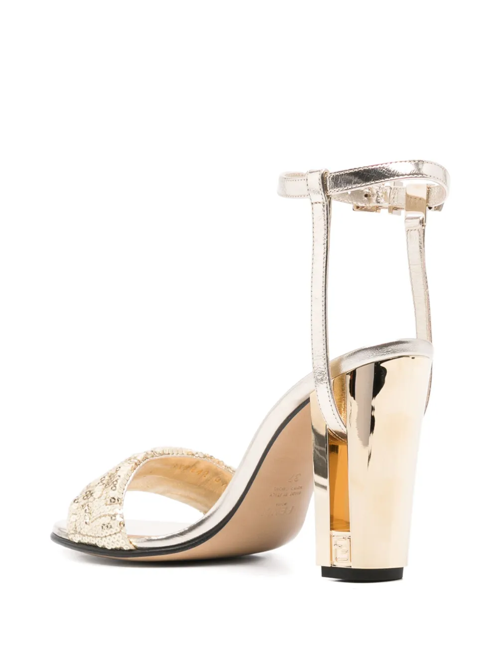 Босоножки Delfina 95 FENDI, золотой — фото 3