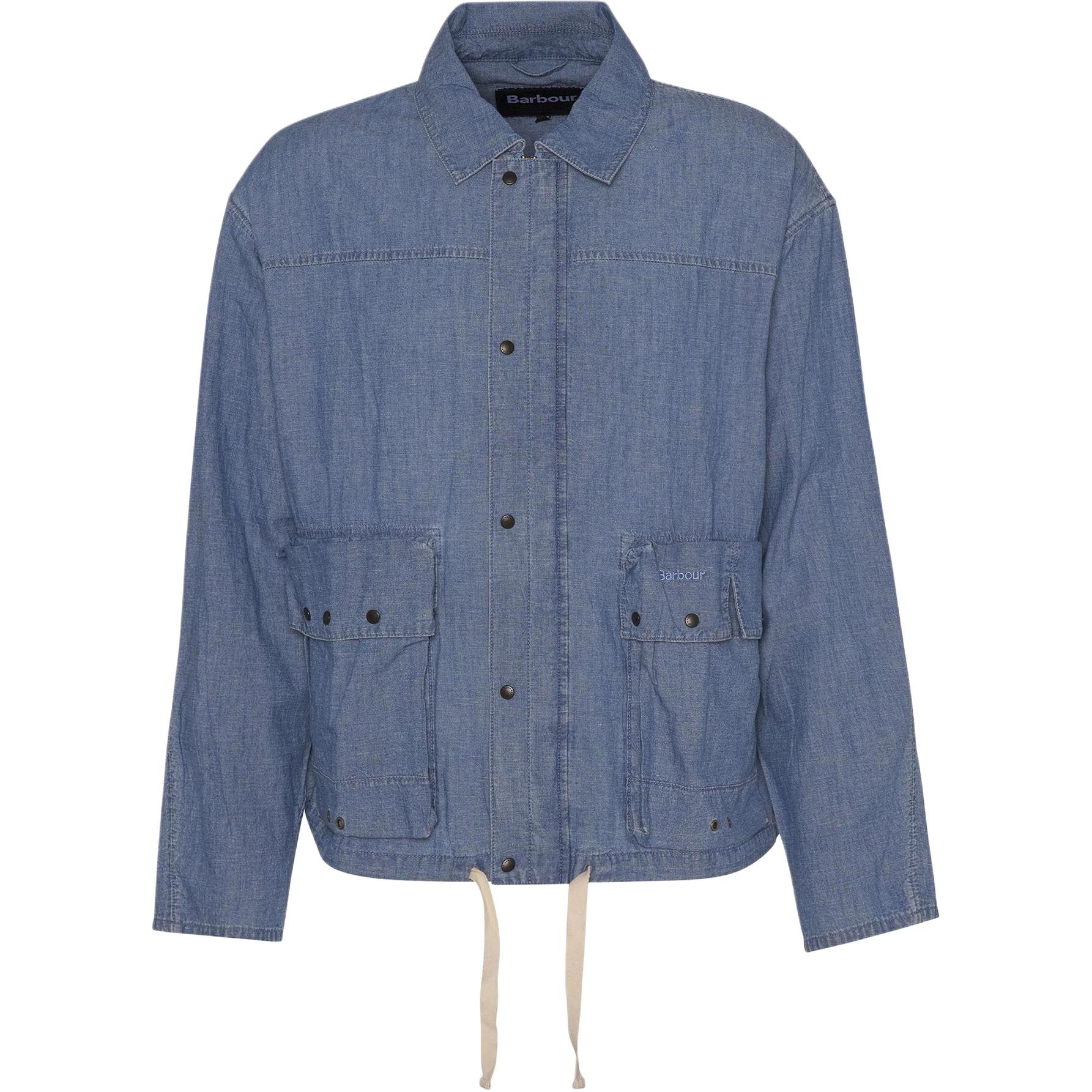 

Рубашка-куртка из смесовой хлопковой ткани Barbour, синий