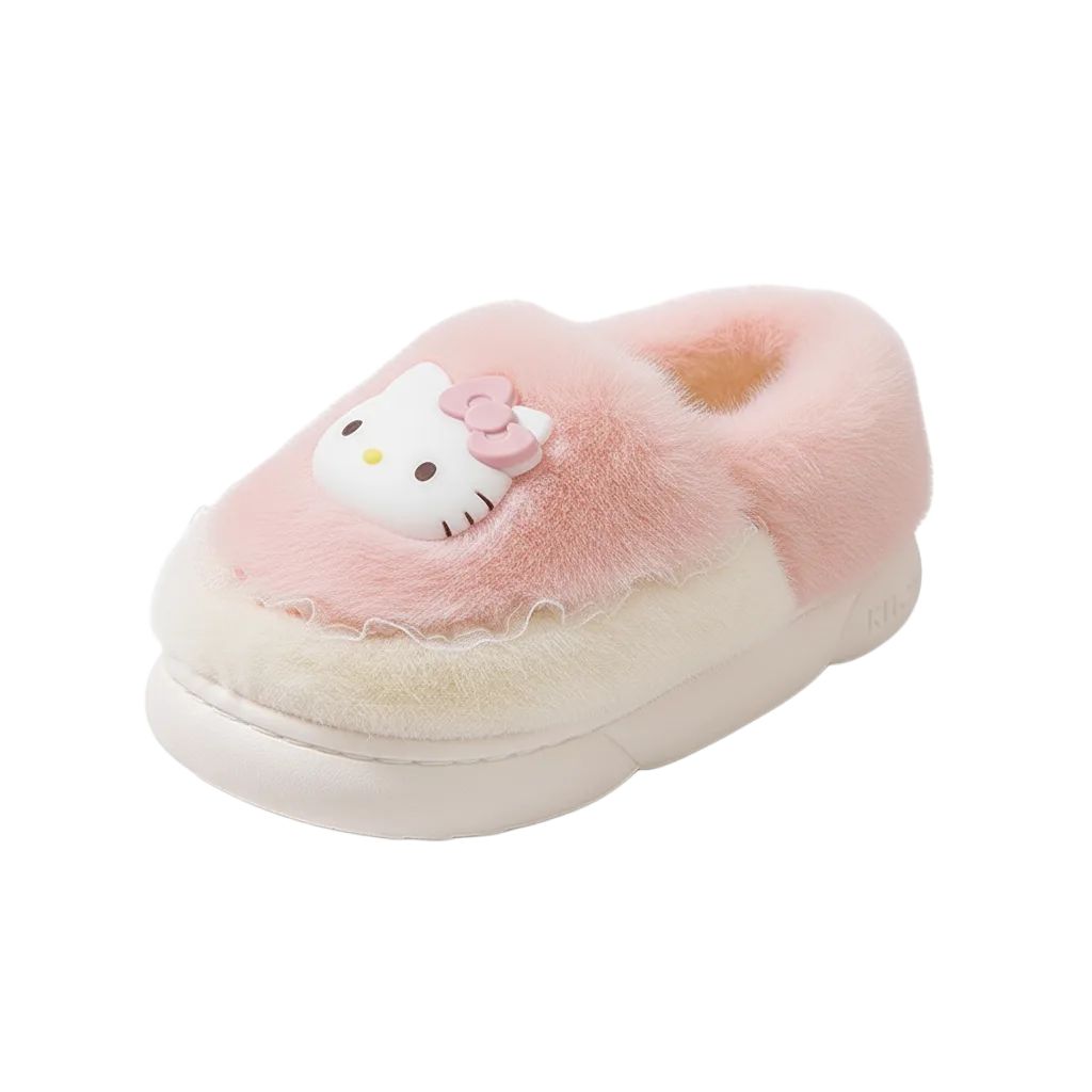 Детские противоскользящие домашние тапочки Sanrio, розовый-KT cat