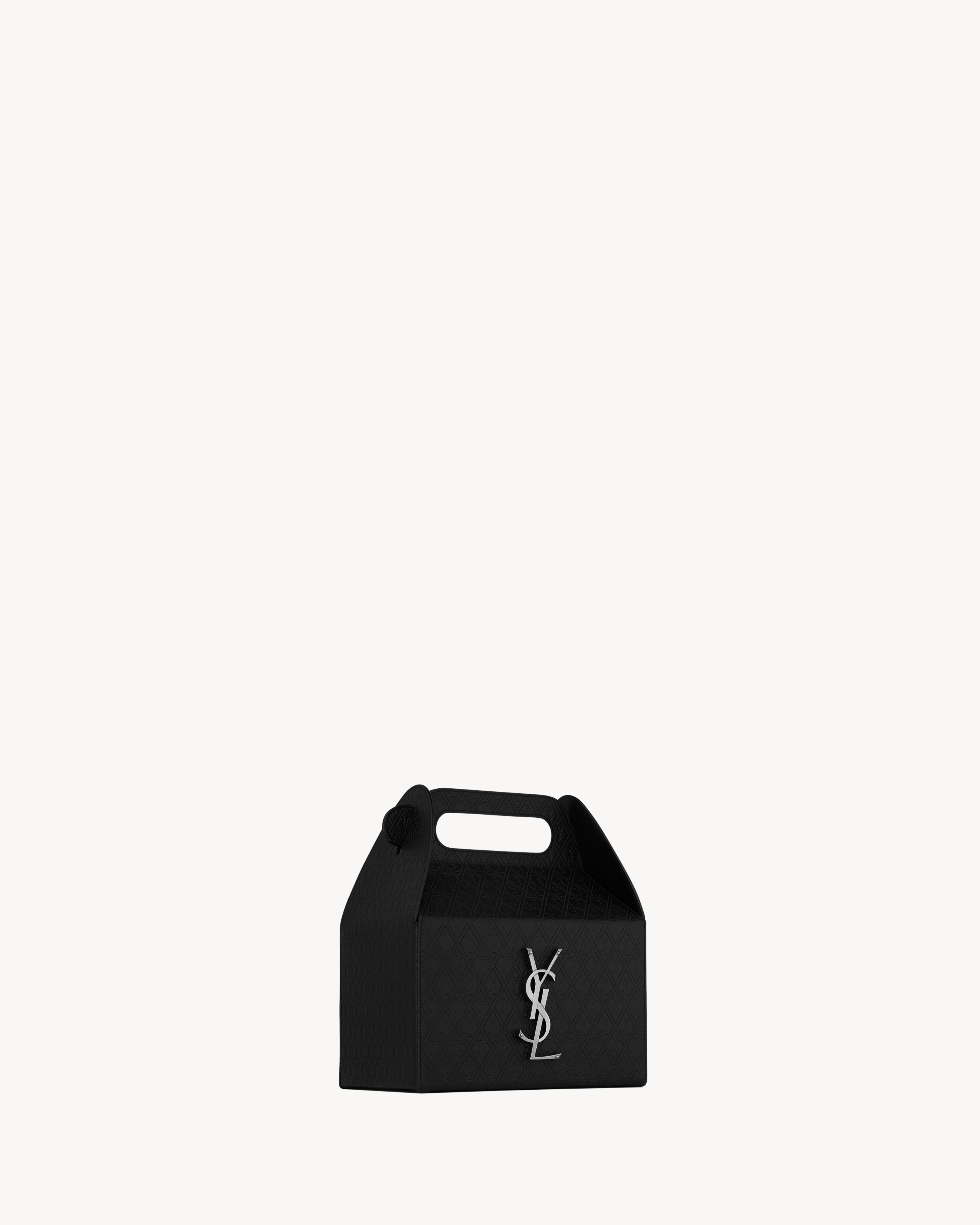 Сумка с ручкой, украшенная логотипом Кассандра Saint Laurent, черный — фото 4