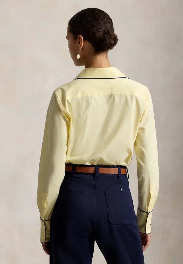 Рубашка-поло Slim Fit Stretch Cotton Button Down Polo Ralph Lauren, канареечно-желтый — фото 3