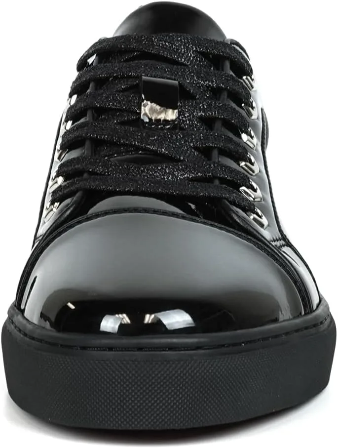 FI-2415-2 Patent Leather Cap tor Lace up Sneaker Fiesso by Aurelio Garcia, черный — фото 2