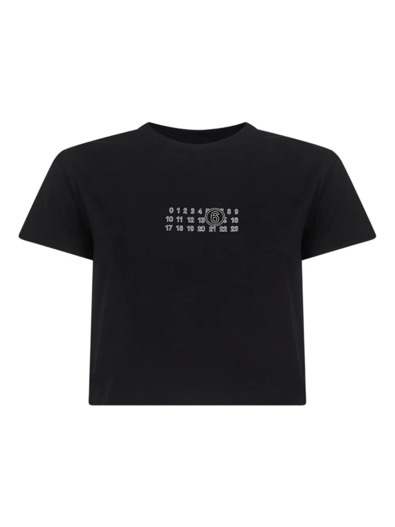 

Укороченная футболка с цифровым мотивом MM6 Maison Margiela, черный