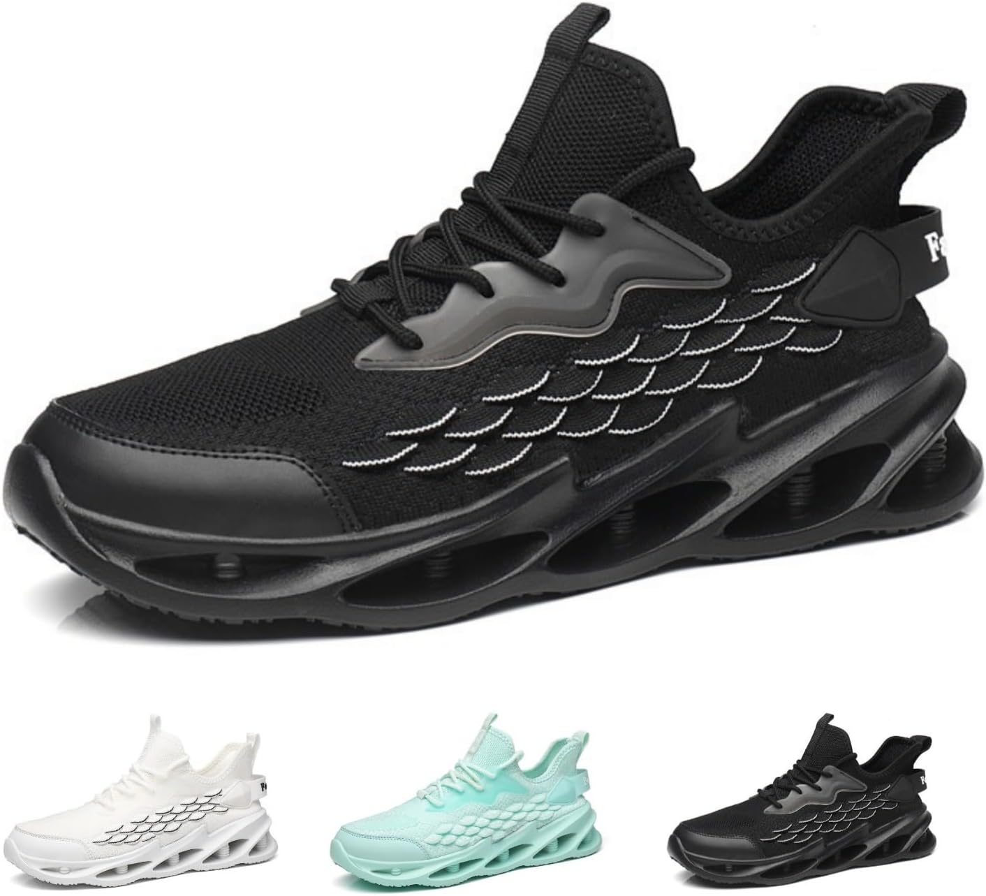 

Сетчатые беговые кроссовки для мужчин и женщин Дышащие нижние топы с сеткой из рыбьей чешуи Легкие модные спортивные кроссовки для ходьбы Macefil, черный