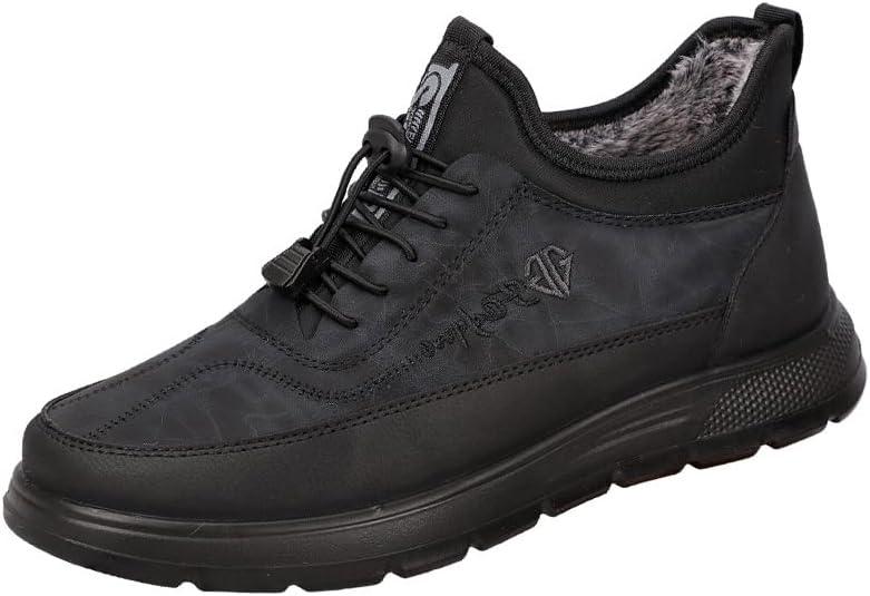 

Мужские зимние ботинки для снега: водонепроницаемые с меховой подкладкой, теплые мужские ботинки - удобные ботинки до щиколотки Odipon, черный