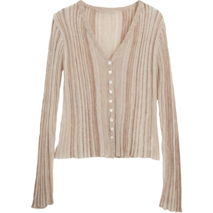 

ELLE Кардиган женский в полоску с V-образным вырезом