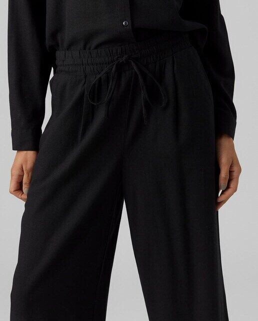 

Женские льняные брюки с эластичной резинкой на талии Vero Moda, черный