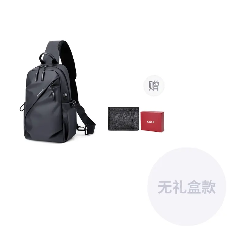 

GOLF Тканевая наплечная сумка через плечо поясная сумка мужская в туманно-черном и элегантно-сером цвете, Elegant Gray+Card Holder 1 Pc