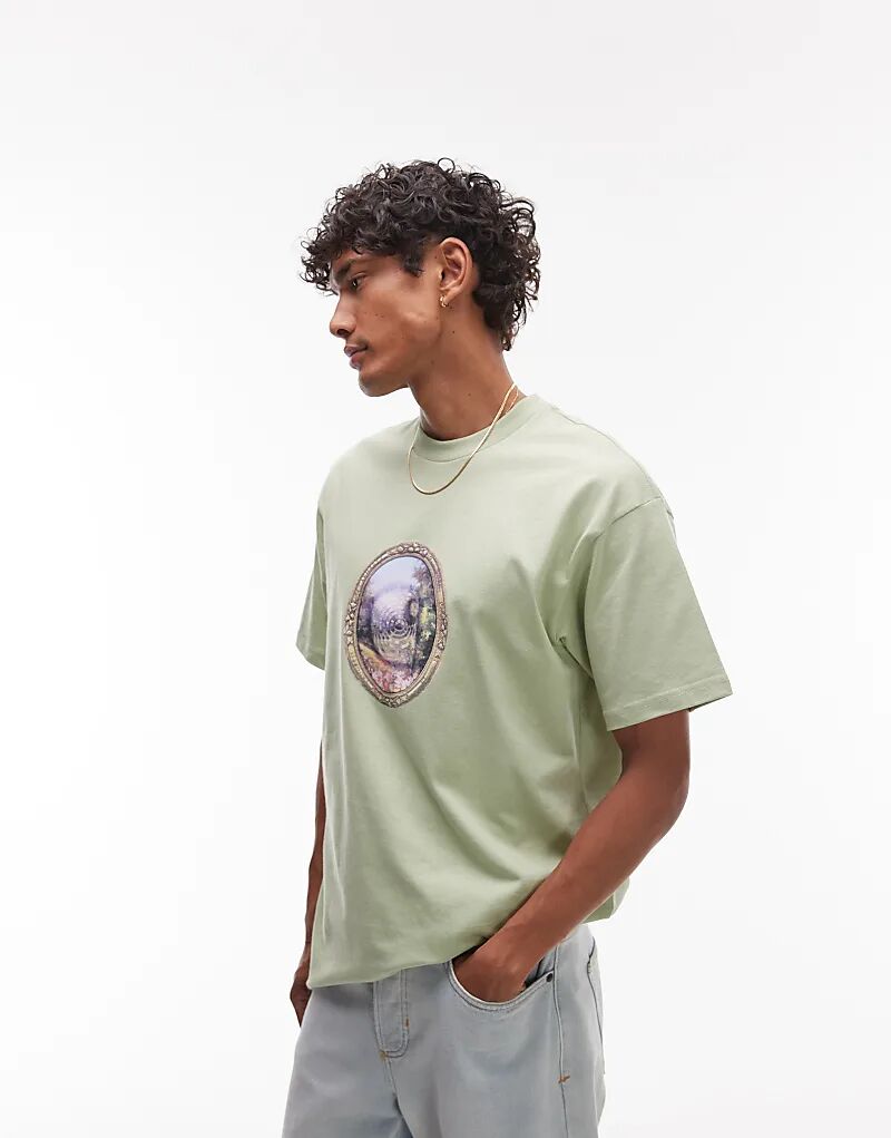 

Футболка Carhartt WIP Mirror свободного кроя с мотивом цвета лайм