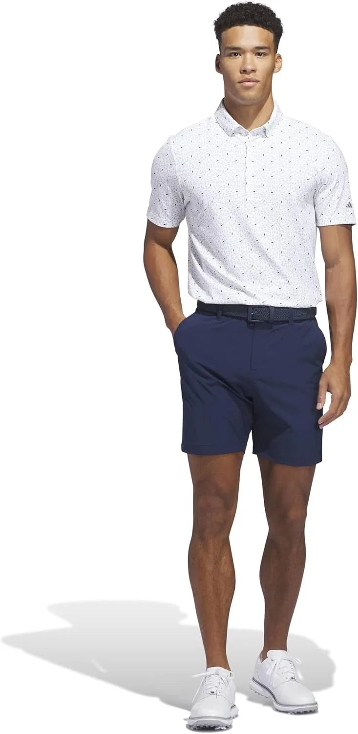 Мужское поло adidas Ultimate365+ Soft Print, белый/зеленый — фото 2