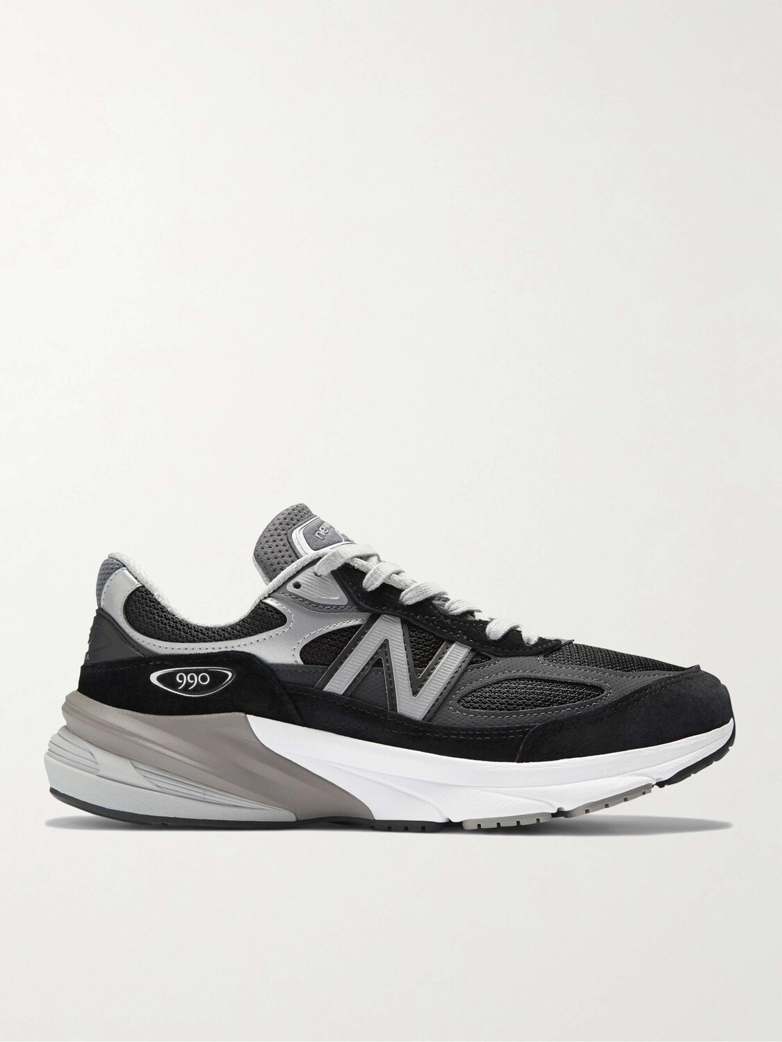 

СДЕЛАНО в США Кроссовки 990 V6 из замши и сетки с кожаной отделкой NEW BALANCE, черный