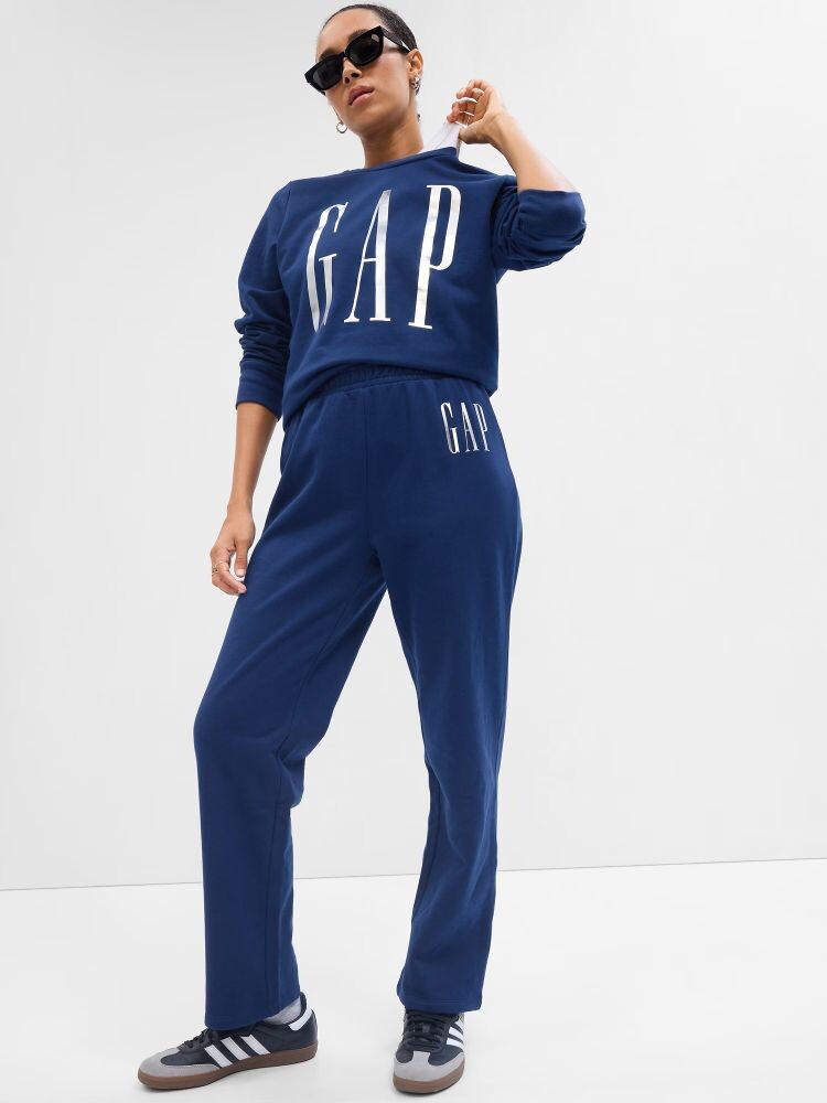 

Широкие прямые спортивные штаны Gap, синий