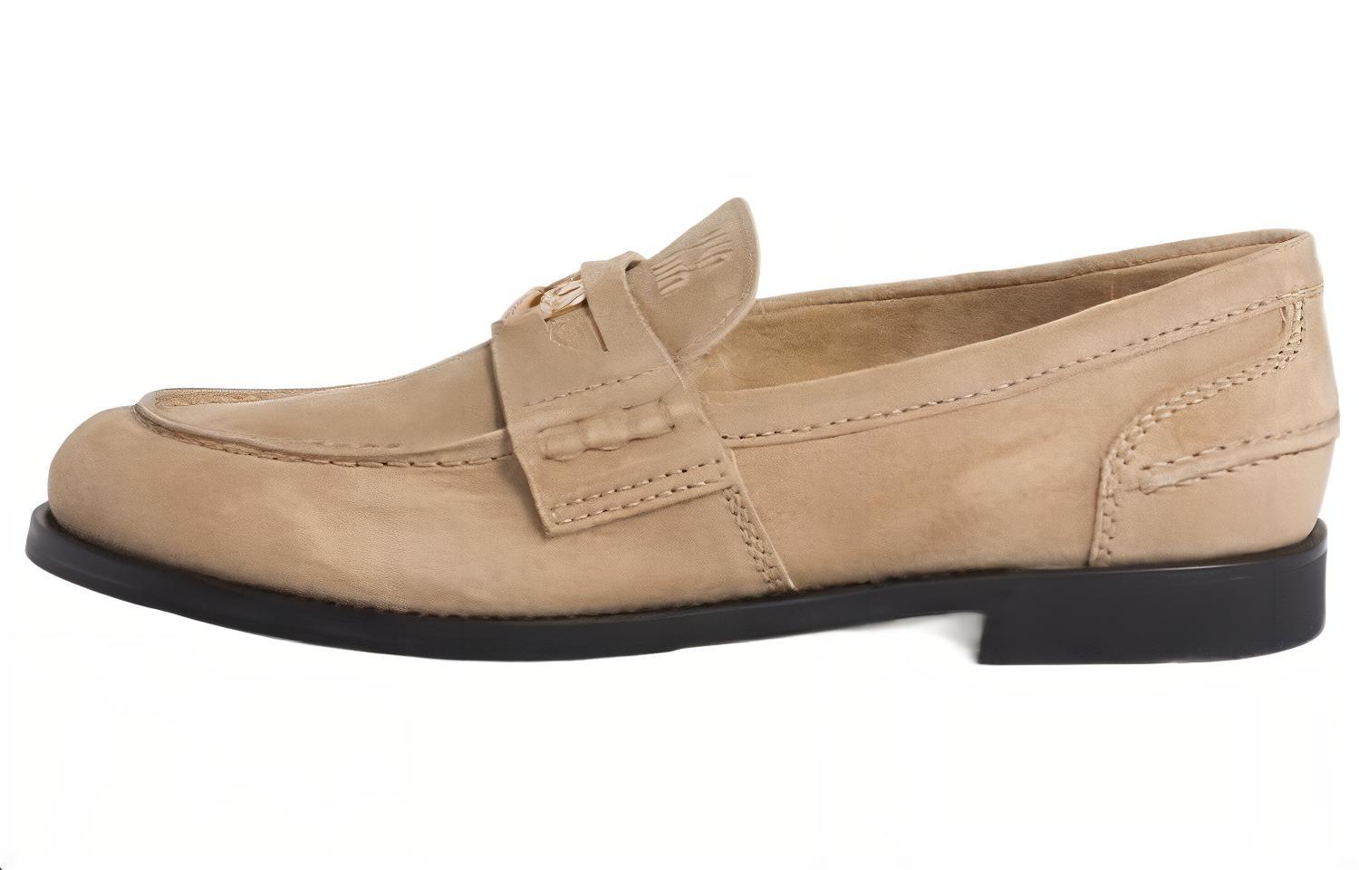 Женские лоферы бежевые MIU MIU