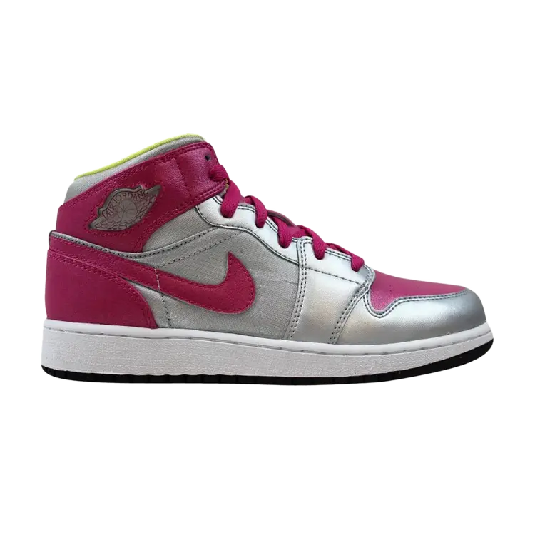 

Кроссовки Air Jordan 1 Mid 'Metallic Silver Fusion Pink', розовый