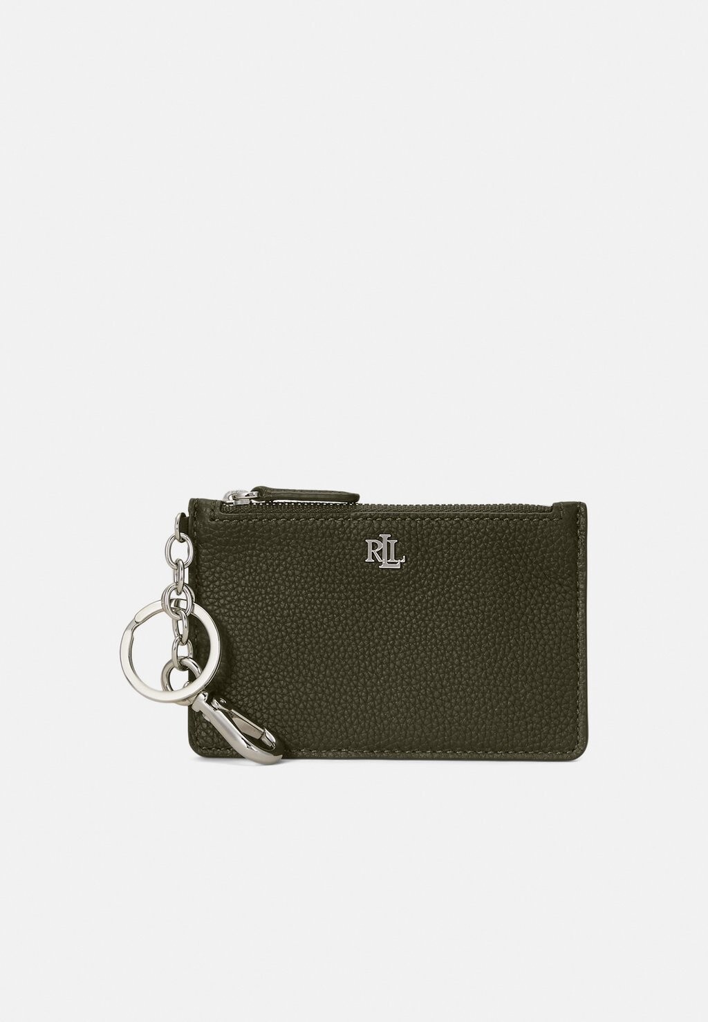 

Кошелек PEBBLED LEATHER ZIP CARD CASE Ralph Lauren, оливково-зеленый