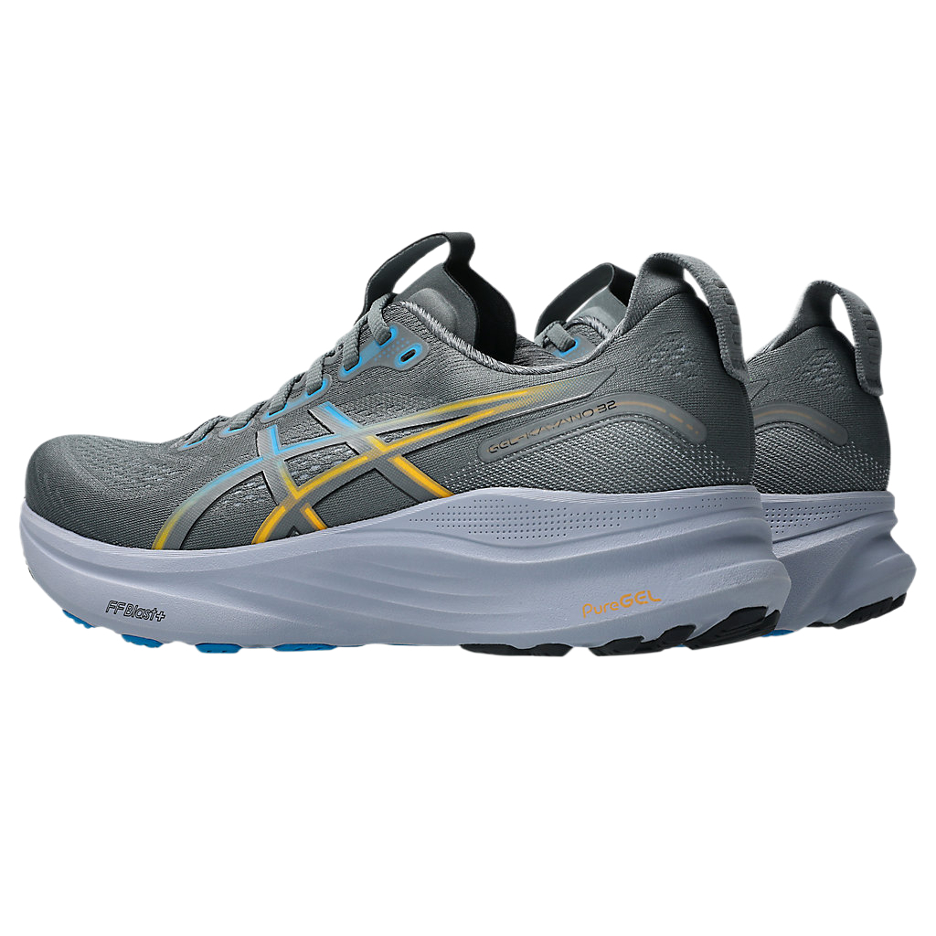 GEL KAYANO 32 амортизирующие дышащие кроссовки Low top для мужчин ASICS, steel grey/aegean синий — фото 4