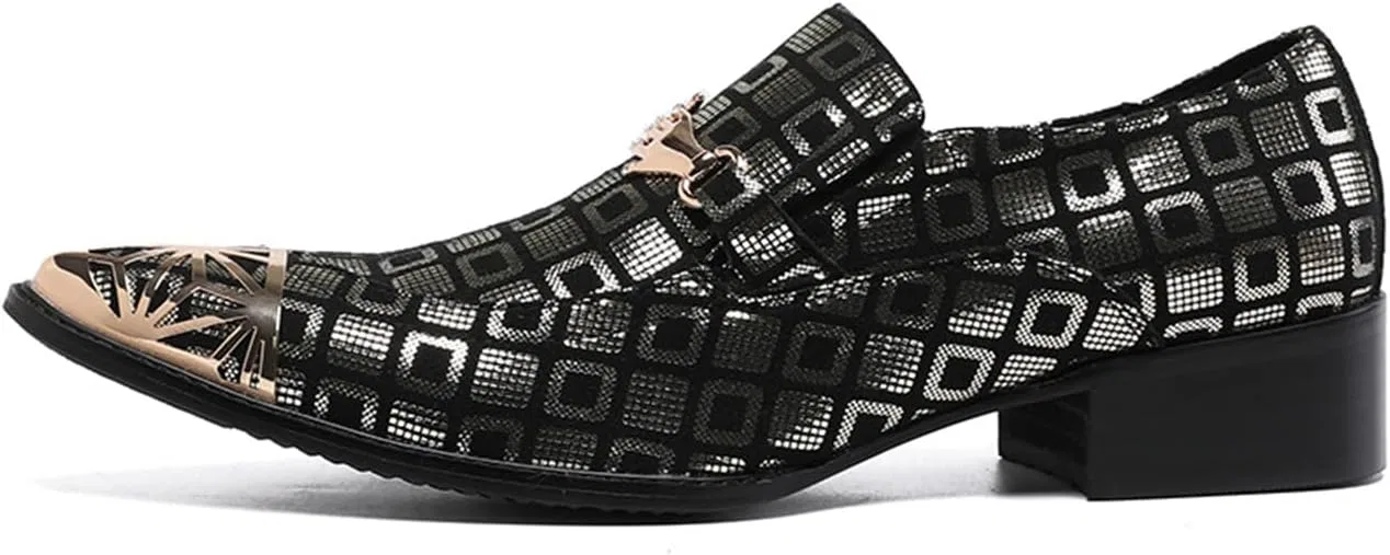 Лоферы кожаные Men's Dress Shoes Black MANYUBEI — фото 2