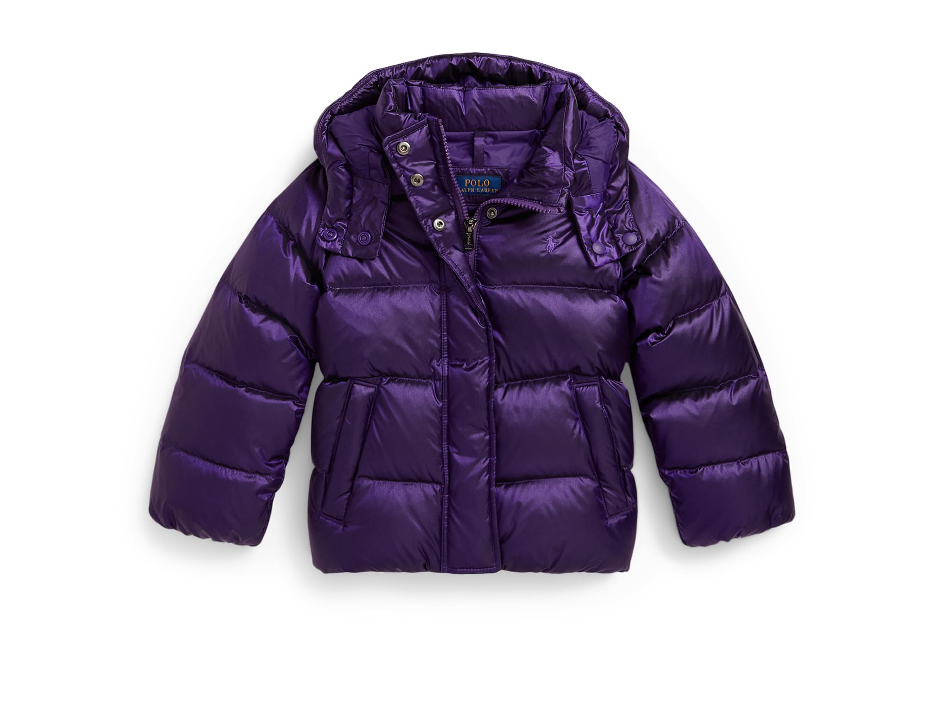 

Куртка Polo Ralph Lauren Kids Metallic Down Hooded Jacket, цвет Opulent Purple