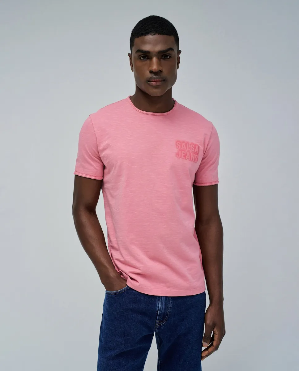 

Мужская футболка с логотипом Salsa Jeans, розовый