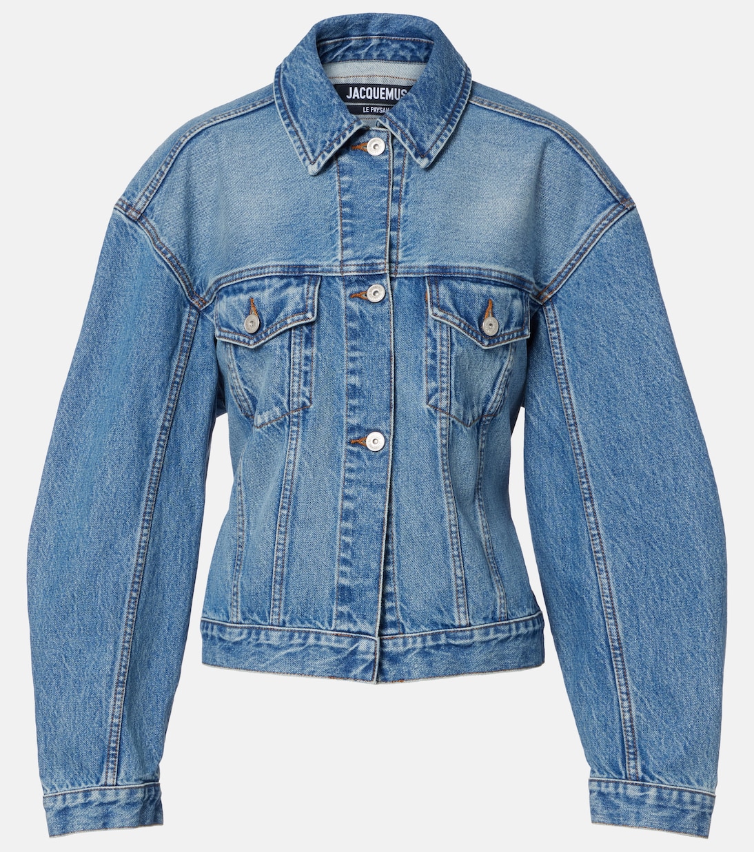 

Короткий джинсовый жакет Jacquemus, Blue/Tabac