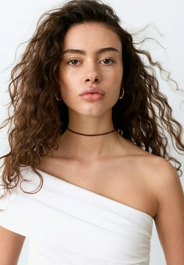 Подростковая базовая футболка кремового цвета Mango Kids, Off-White — фото 4