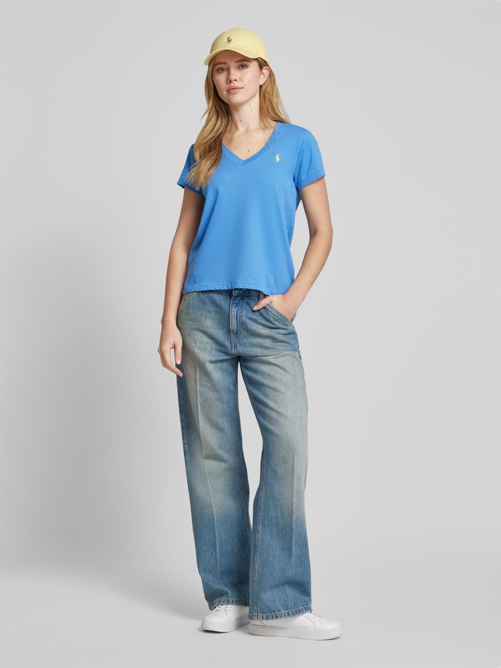 

Футболка прямого кроя из чистого хлопка Polo Ralph Lauren, синий