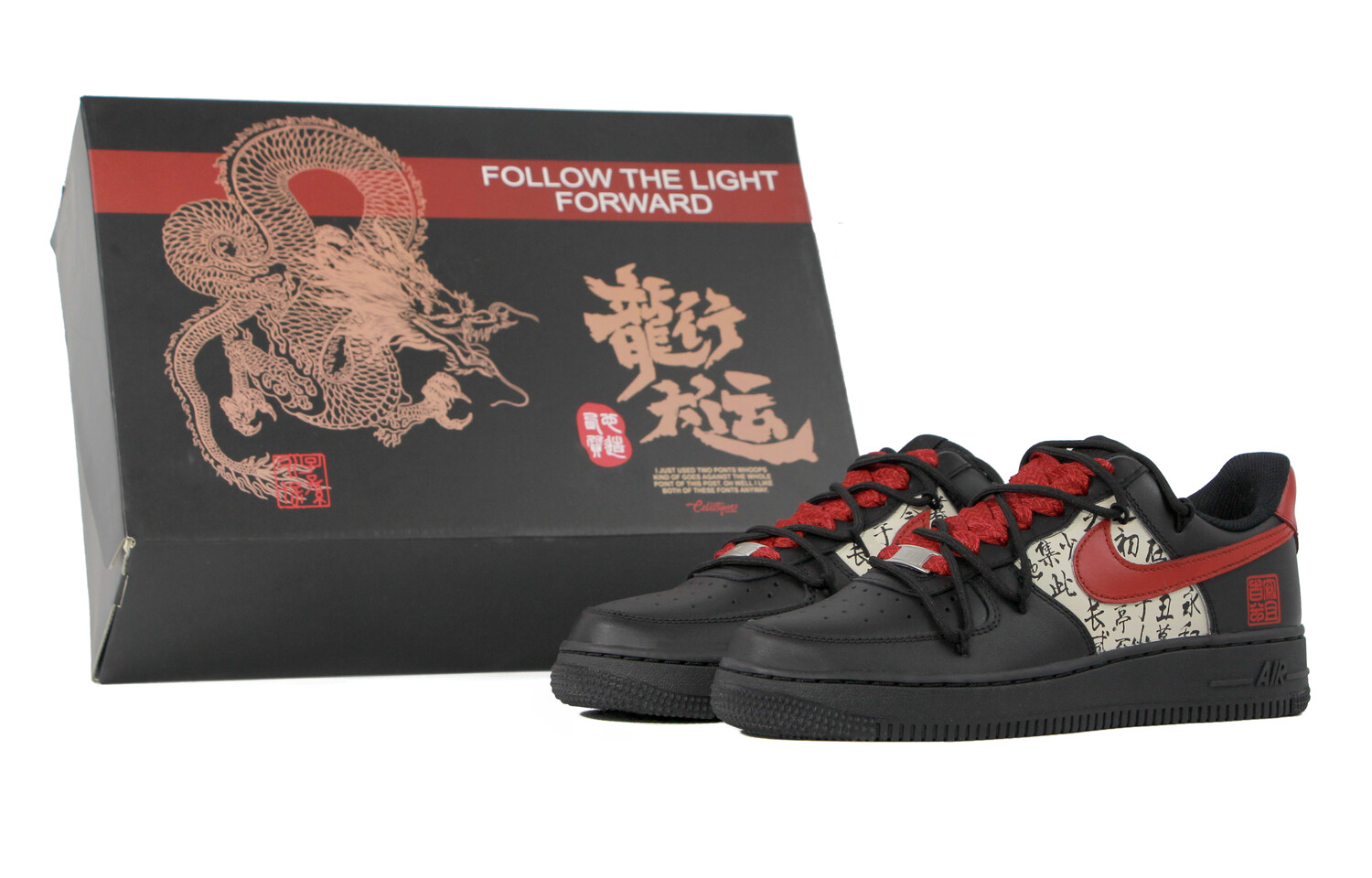 

Кроссовки Nike Air Force 1 Skateboard Shoes Unisex Low-Top Black Red/Beige