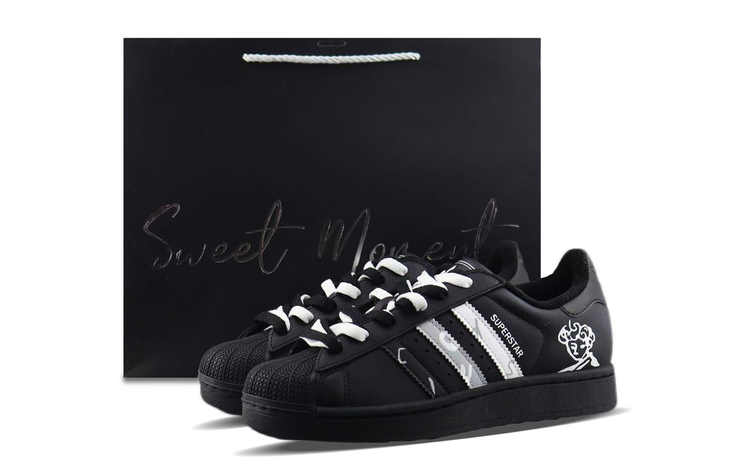 

Adidas Originals Superstar 2 Abrasion Resistant Low top Skateboard Shoes Unisex черный белый серый