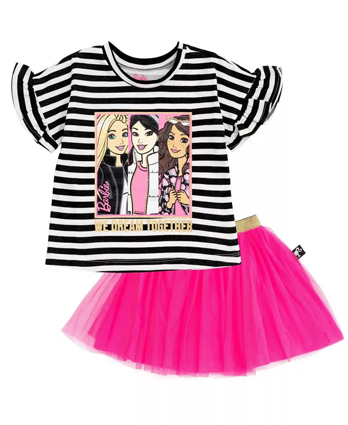 

Футболка и тюль-пачка с сеткой для девочек Toddler Barbie, черный