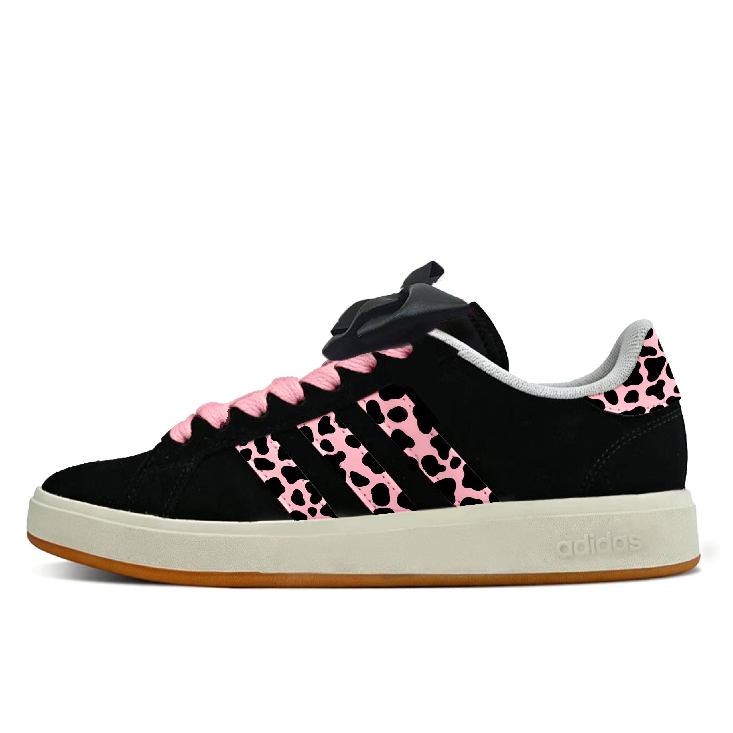 

Adidas Grand Court Base 00s Cool Pink Leopard Shadow Synthetic Leather, Split Cow Leather Abrasion Resistant Low top