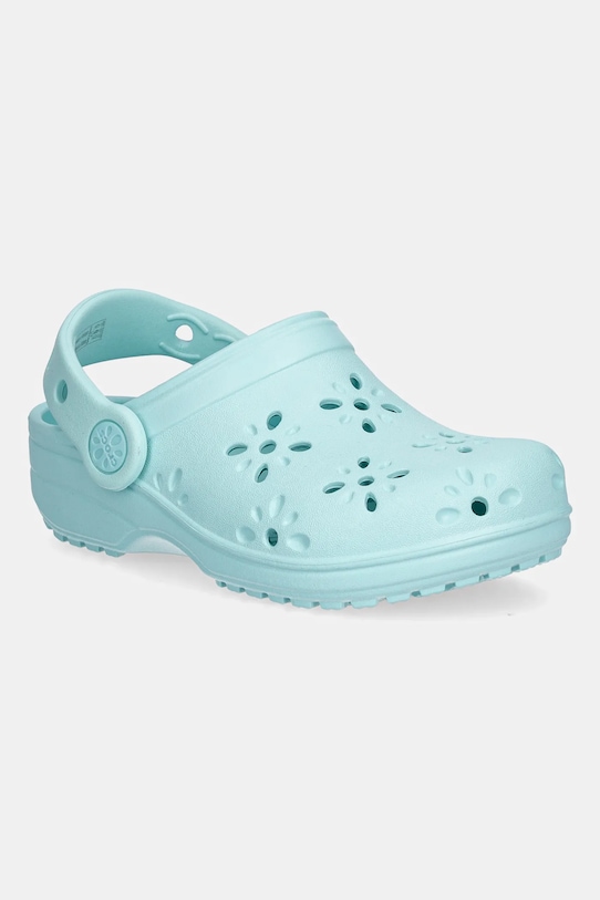 

Классические детские сабо с цветочным принтом и ажурными вырезами Crocs, бирюзовый