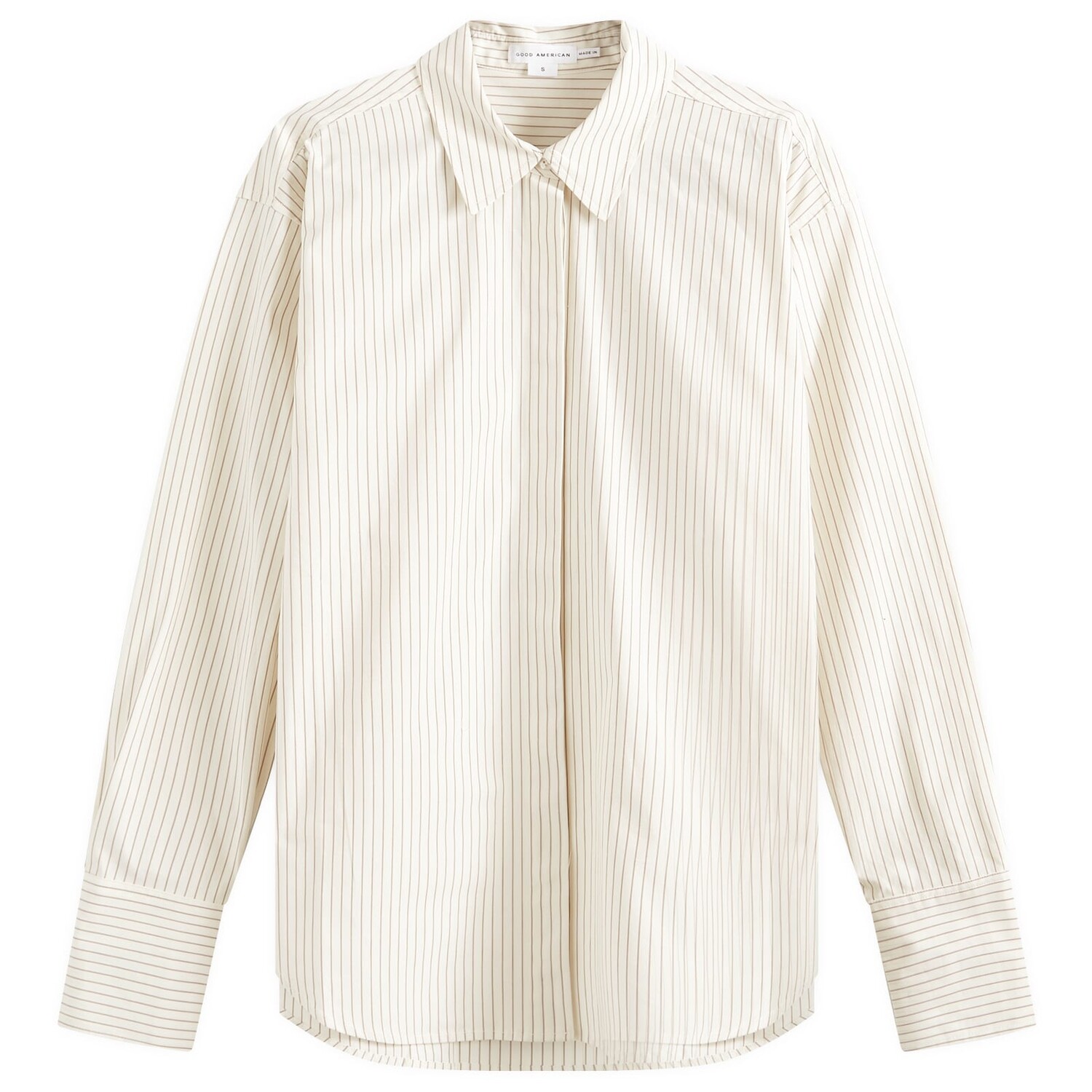 

Рубашка Good American Stripe Poplin Shirt, цвет Putty Pencil Stripe