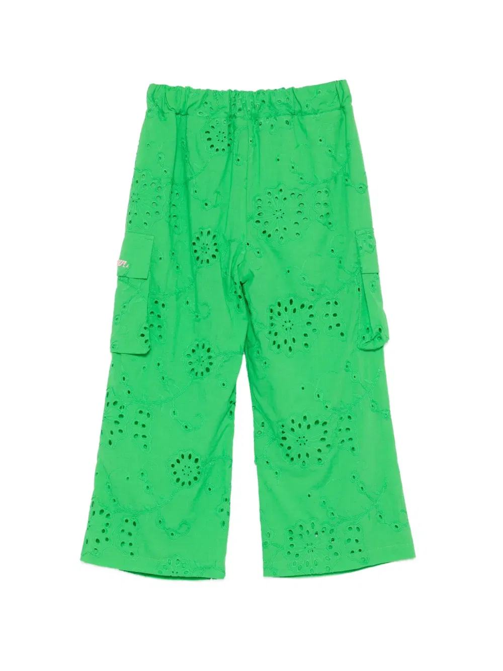 Брюки с накладными карманами Msgm Kids, зеленый — фото 2