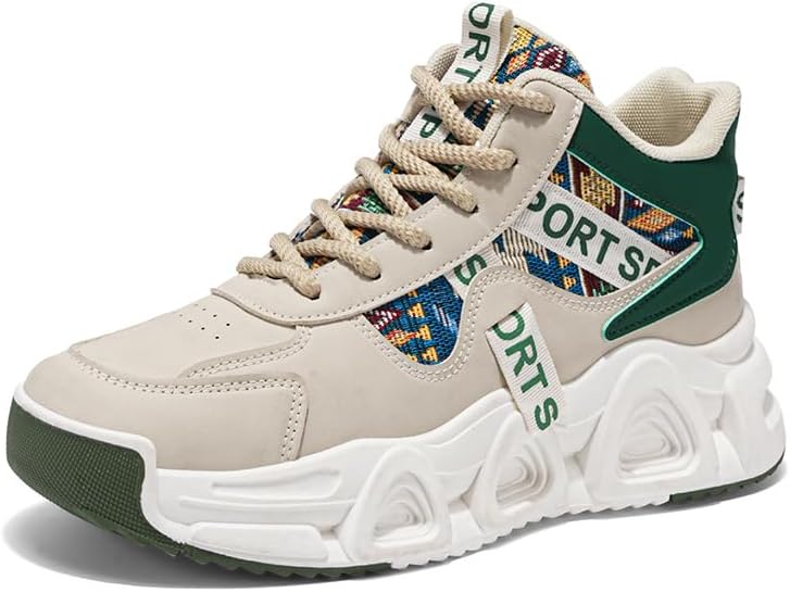 

Мужские ретро кроссовки на шнуровке с толстой подошвой - удобные и нескользящие, подходят для активного отдыха на открытом воздухе в любое время года Hhhchpm, зеленый