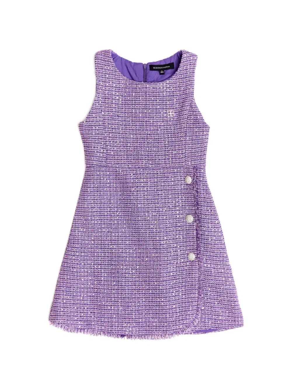 Платье с бахромой, украшенное стразами Bcbg Kids, фиолетовый