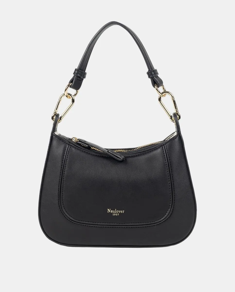 

Женская сумка-полумесяц жесткого багета Naulover, черный