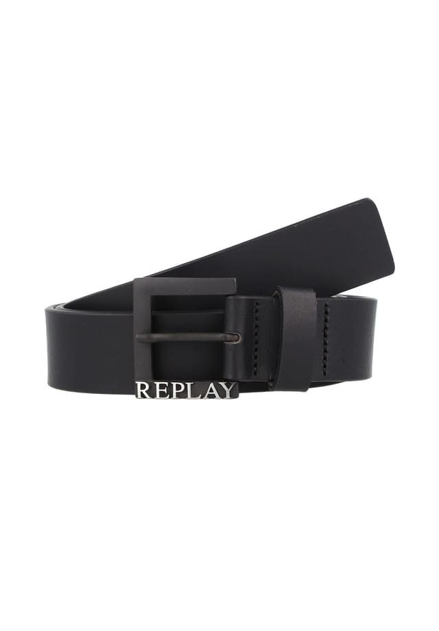

Кожаный ремень Replay, черный