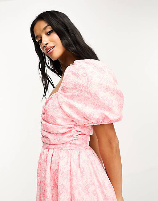 

Эксклюзивное жаккардовое платье макси с пышными рукавами Collective the Label Petite