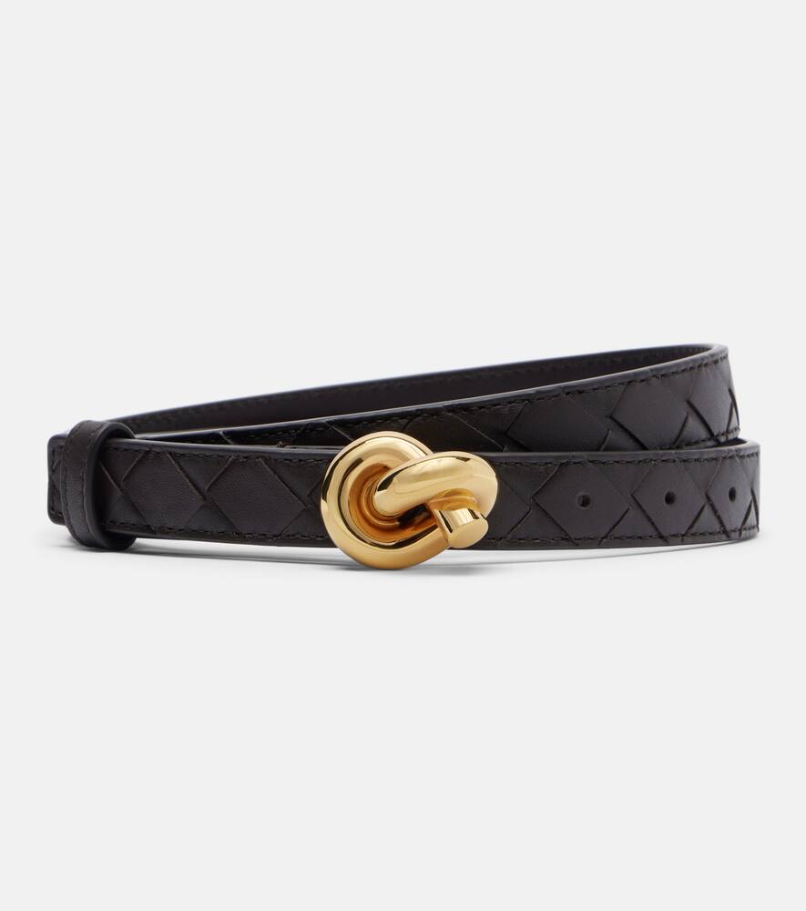 

Кожаный ремень Knot Intrecciato Bottega Veneta, Fondant-M Brass